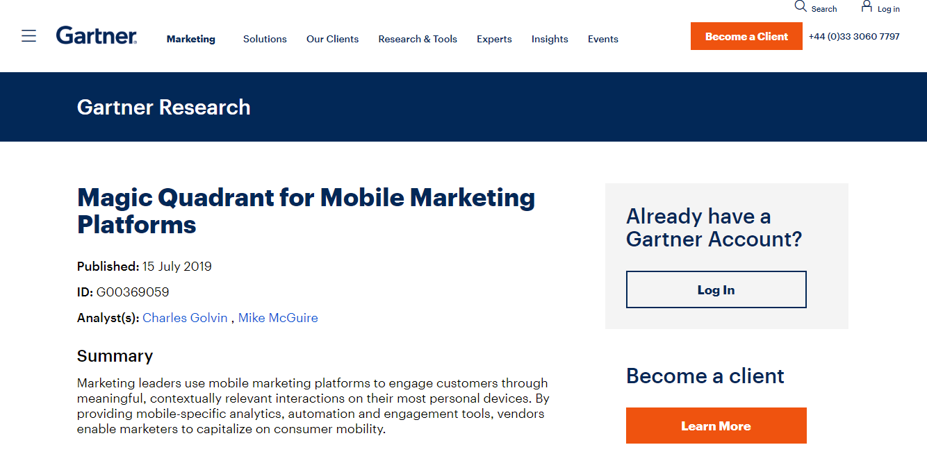 Il Convergent Marketing® nel Magic Quadrant for Mobile Marketing Platforms